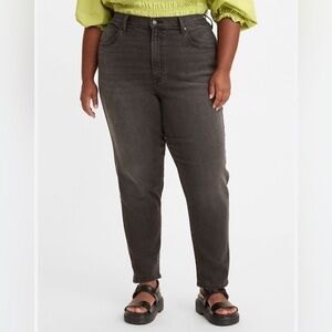 Levi’s High Waisted Tapered Mom Jeans Say No Go Black Womens Size 16W
